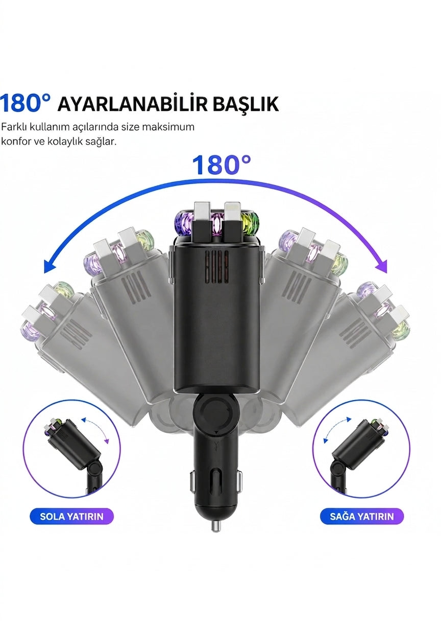 45W Hızlı Şarjlı Araç Şarj Cihazı ve Aroma Difüzörü